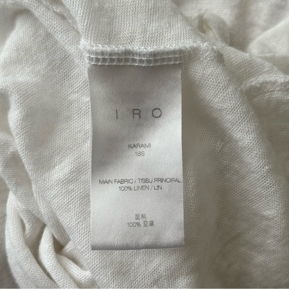 IRO White Karami Asymmetrical Lace Up Slub Linen Tank - Picture 9 of 9